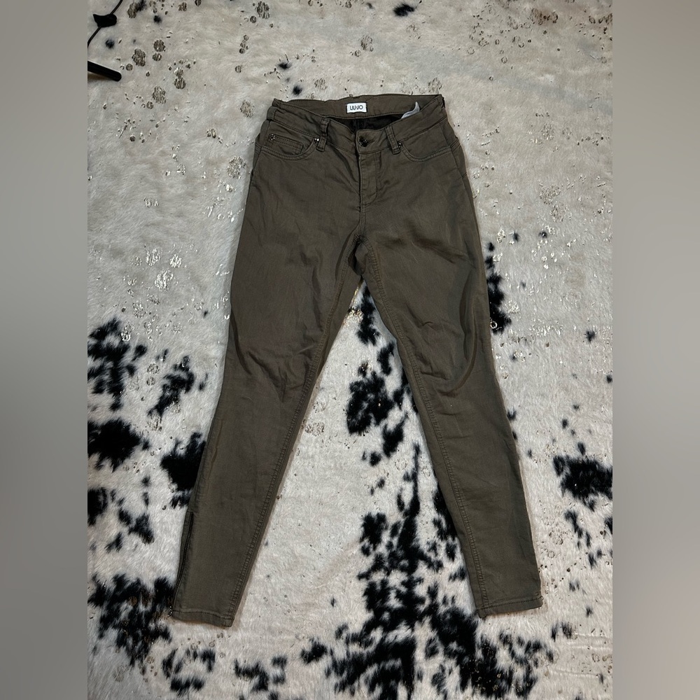 LIU JO Girl’s Stretch Olive Green Skinny Jeans Size 10/12